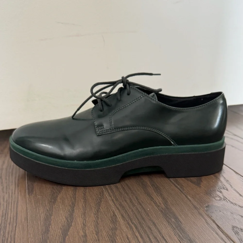 Geox Respira Dark Forest Green Derby’s Platform Oxfords